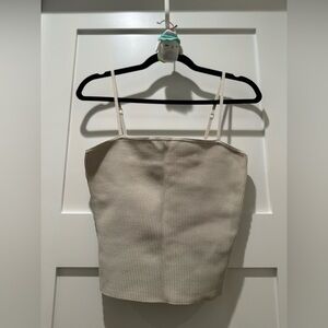 Aritzia Babaton Sculpt Knit Cami Tank Matte Pearl Size L